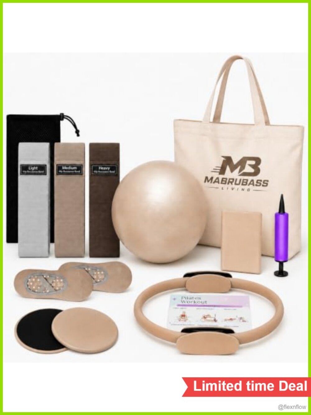 Pilates Kit for Women Home Workout Set Ring Resistance Bands